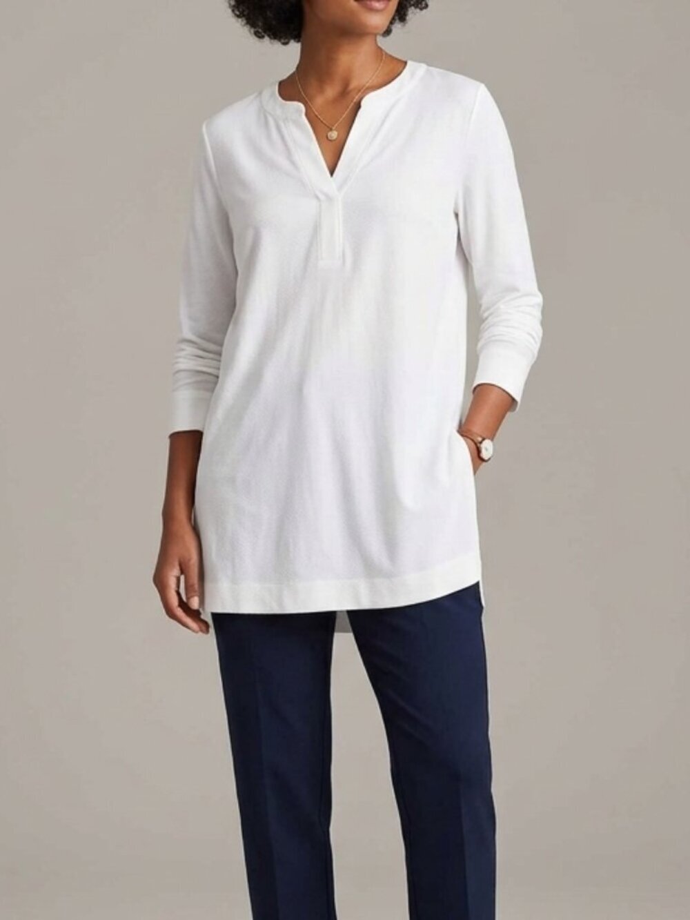 Contemporaine by Simons Organic Viscose White Tunic